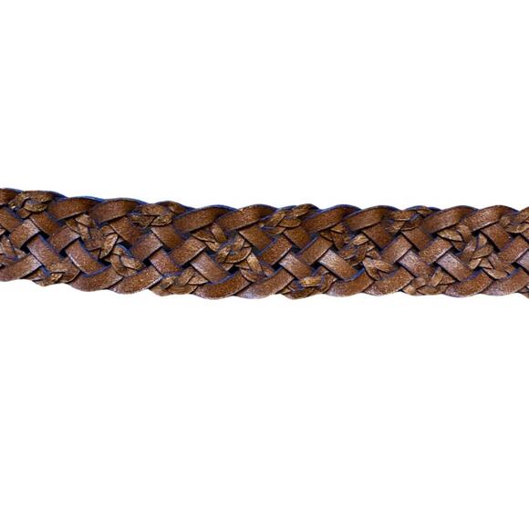 Royal Blue Vintage Talbots Woven Leather Belt with Solid Brass Buckle (XS/S) - Picture 7 of 12